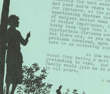 A typewritten document with an elaborate letterhead
